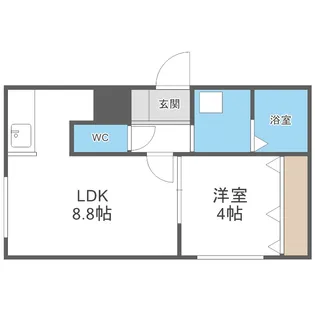 ヴィラ本通南【1階】の間取り