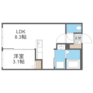 仮)ガルボ平岸【103号室】の間取り