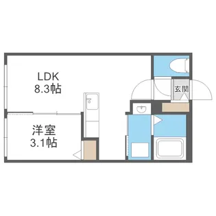 仮)ガルボ平岸【303号室】の間取り