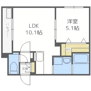 ecoa月寒東A【3階】の間取り