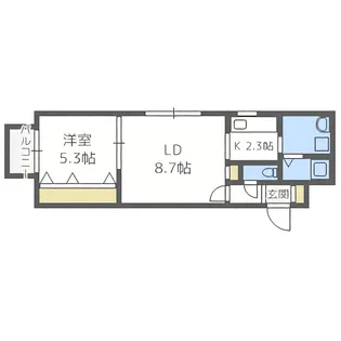 レスティアーナ豊平公園【101号室】の間取り