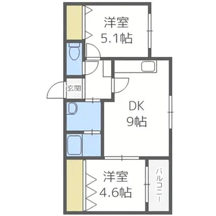 メニーズコート美園【3階】の間取り