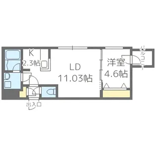 プランドールルノン北1条【4階】の間取り