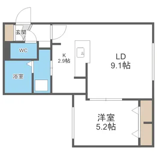 Lien南郷13(リエン南郷13)【2階】の間取り