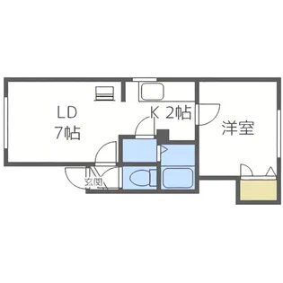 シャネル月寒EAST【102号室】の間取り