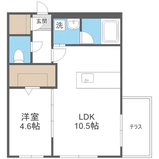 カレラ学園前【1階】の間取り