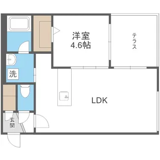カレラ学園前【1階】の間取り