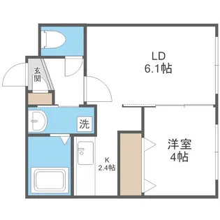 グランヴェール月寒中央【4階】の間取り