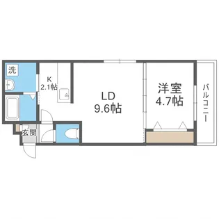ジェイズワン平岸【401号室】の間取り