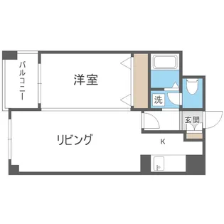ハウスオブリザ中の島 I【313号室】の間取り