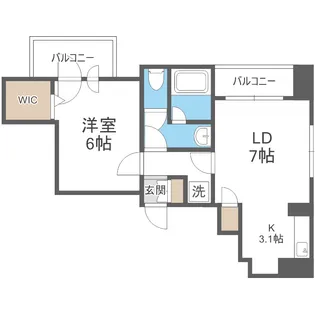 センタービル913【703号室】の間取り