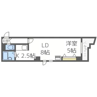 ミラバ札幌中央【4階】の間取り
