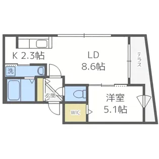 センティール東札幌 (sentir東札幌)【1階】の間取り