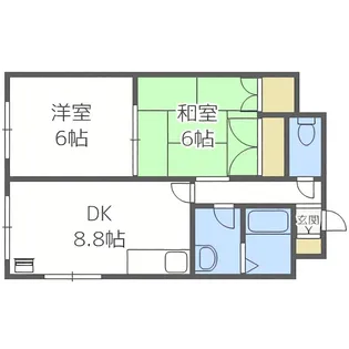 フォーシス本通17(旧ベルヴィコート本通17)【105号室】の間取り
