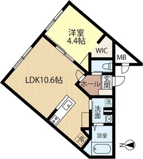 JeekBlau美園【4階】の間取り