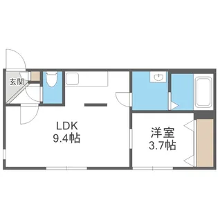 NORTH WING(南8西14MS)【102号室】の間取り