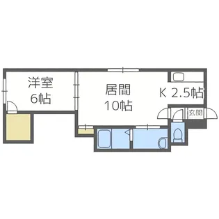 ノーマルヒル菊水B棟【206号室】の間取り