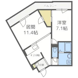 平岸Riverside(平岸リバーサイド)【0125号室】の間取り