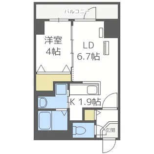 グランカーサ南6条【10階】の間取り