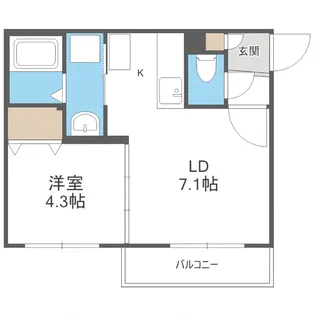 ロアジ南郷【4階】の間取り
