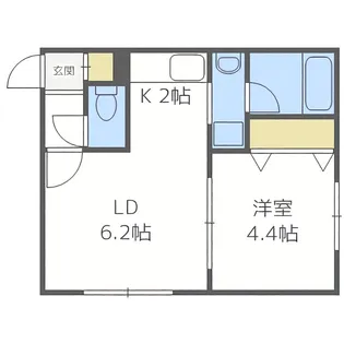 フラット南平岸【202号室】の間取り