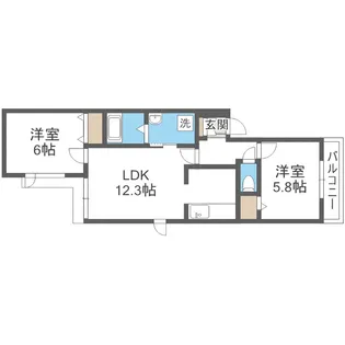エール白石【301号室】の間取り