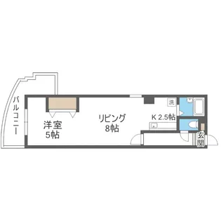 ミラバ札幌中央【1110号室】の間取り