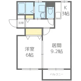スカイハイツ伏見【3階】の間取り