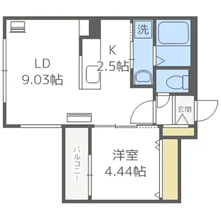 ビッグレジデンス美園【2階】の間取り