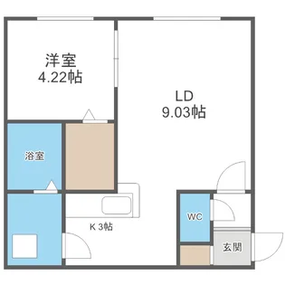 インフィニト平岸一条【1階】の間取り