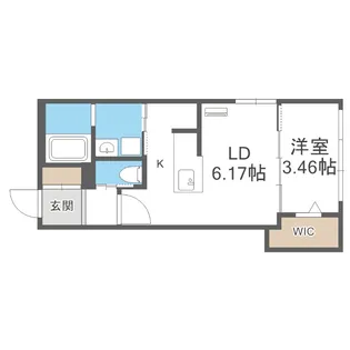 URBAN FLATS 中の島【3階】の間取り