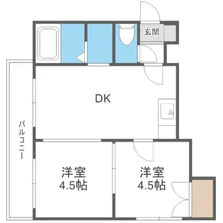 ペルドゥエープス平岸【306号室】の間取り