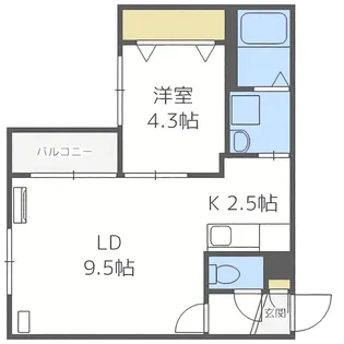 アウリィ平岸【1階】の間取り