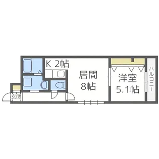 グランディール南十条【305号室】の間取り