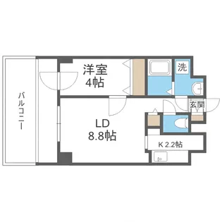 インボイス札幌レジデンス【907号室】の間取り