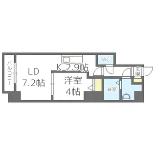 PRIME URBAN札幌医大前【4階】の間取り