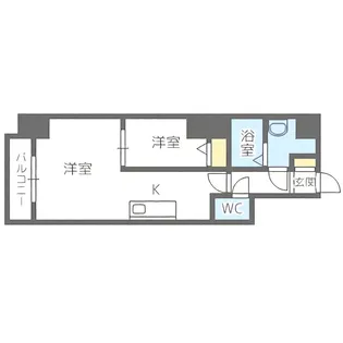 PRIME URBAN札幌医大前【14階】の間取り