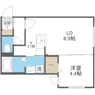 GRANDUKE永山公園通 (グランデューク永山公園道)【4階】の間取り