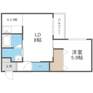 Doona札幌(ドゥーナ札幌)【106号室】の間取り