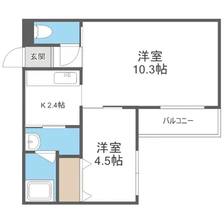 Doona札幌(ドゥーナ札幌)【107号室】の間取り