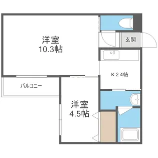 Doona札幌(ドゥーナ札幌)【103号室】の間取り