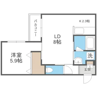 Doona札幌(ドゥーナ札幌)【305号室】の間取り
