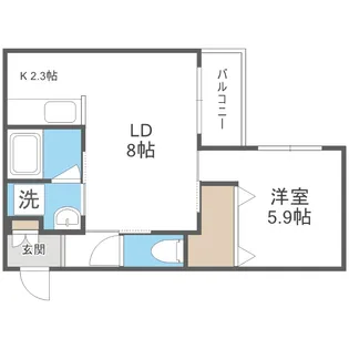 Doona札幌(ドゥーナ札幌)【406号室】の間取り