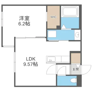 ヴォヤージュ菊水【208号室】の間取り