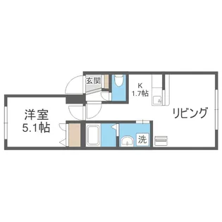 フィオーレミニ大通【3階】の間取り