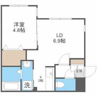 LUNA CLARIS(ルナクラリス)菊水【3階】の間取り