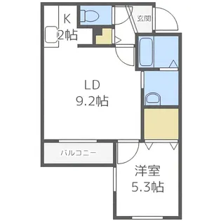 LA FRAISE MISONO(ラフレーズ美園)【1階】の間取り