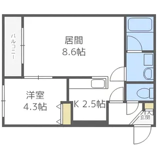 フェリシアコート【3階】の間取り