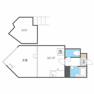 シャトー中の島【306号室】の間取り