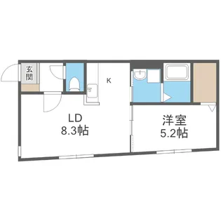 カヌレ菊水【4階】の間取り